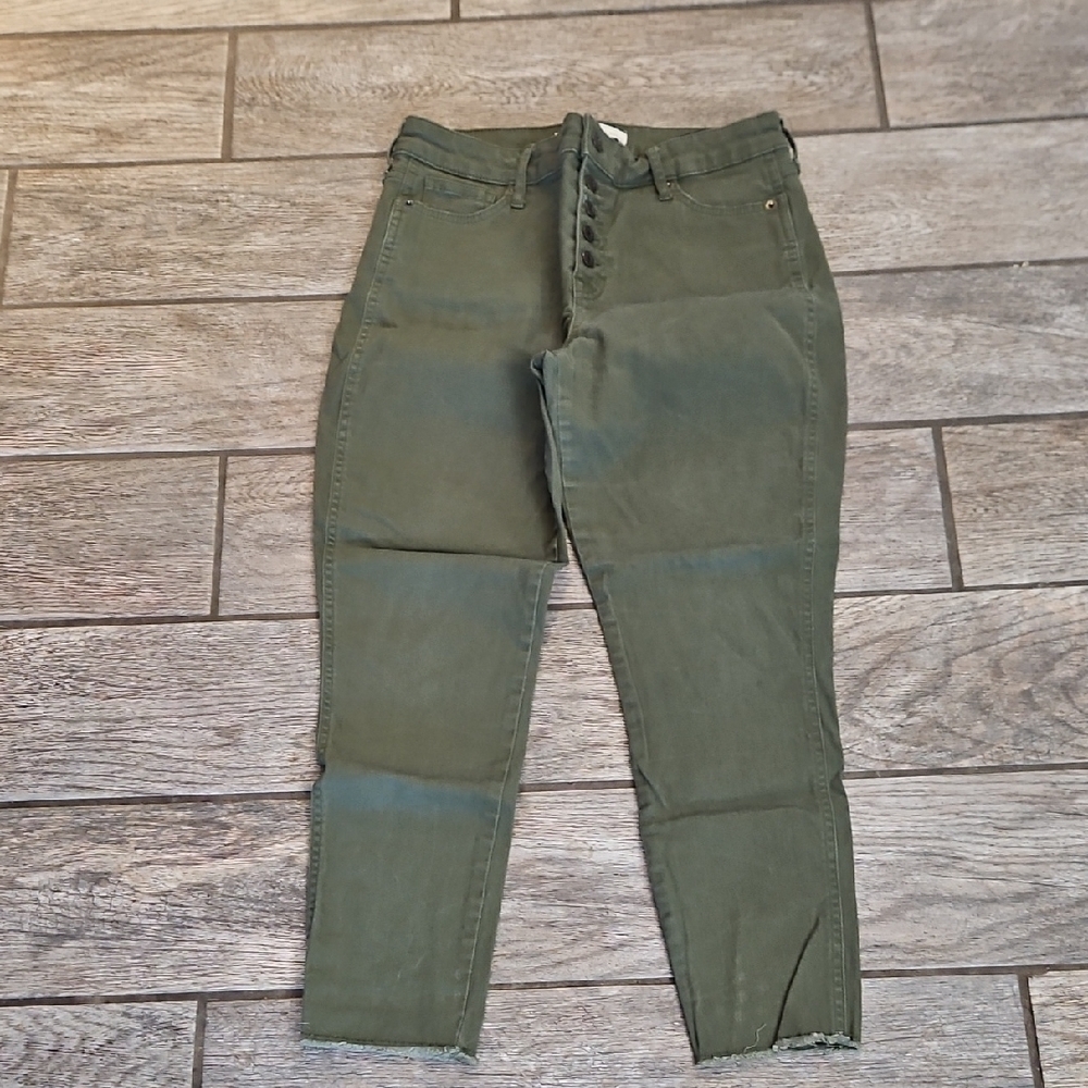 Olive Green High Waisted Jeans Size 10 30